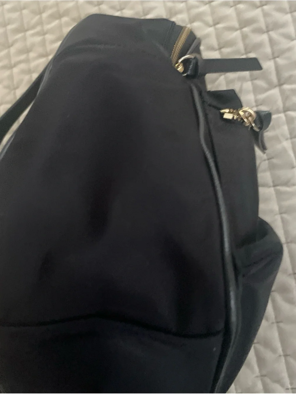 kate spade Black Nylon Backpack with Gold Hardware
